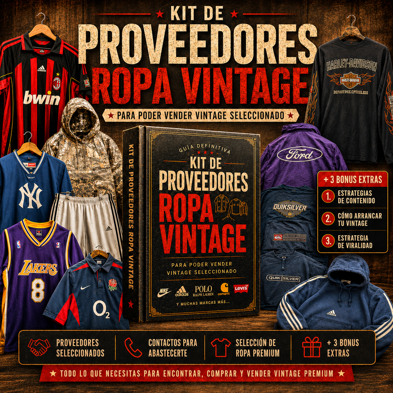 EL KIT PARA EMPRENDER CON ROPA VINTAGE + 3 BONUS DE REGALO (Proveedores/Guías)